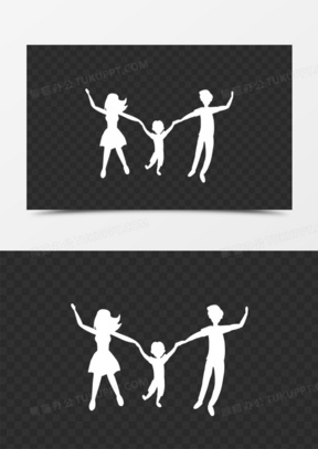 三口之家图片温馨卡通素材下载_三口之家图片简笔画彩色_熊猫办公