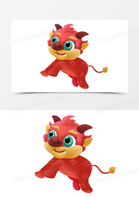 卡通手绘小年兽免抠素材