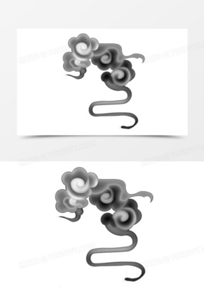 素描祥云矢量图