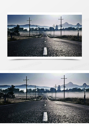 笔直的柏油马路海报背景