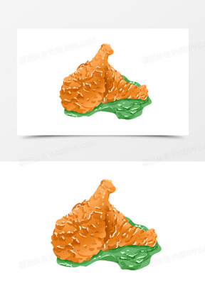 卡通手绘炸鸡腿免抠素材
