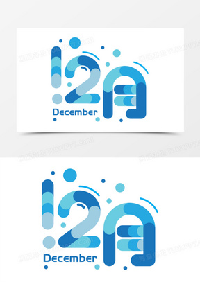 12月矢量卡通艺术字