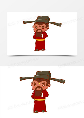 卡通手绘可爱q版包青天元素