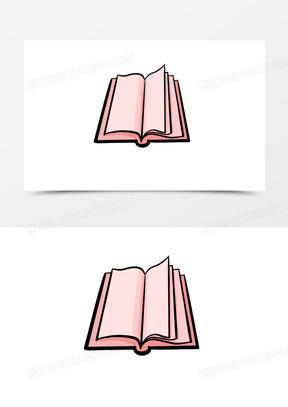 手绘卡通书本内页免抠元素