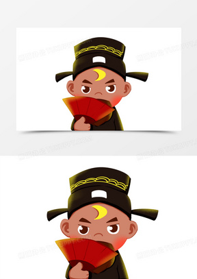 手绘可爱包青天元素