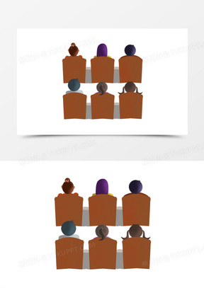 卡通手绘观众席元素