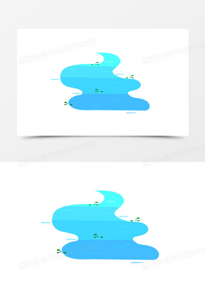 240手绘卡通流水元素330手绘卡通流水免抠元素552蓝色颜料小河443卡通