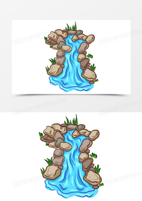 手绘卡通流水元素