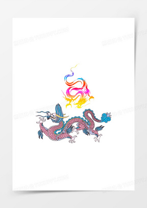 彩色飞舞的龙