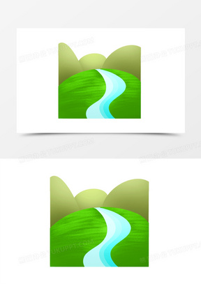 卡通手绘小河免抠素材