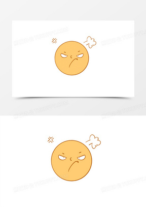 卡通手绘狂躁表情免抠装饰元素