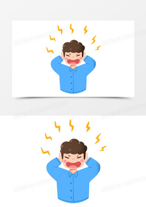 780噪音图片1581卡通手绘男孩被工地噪音吵到元素960卡通手绘女孩被