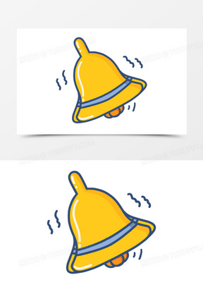 卡通手绘上课铃元素