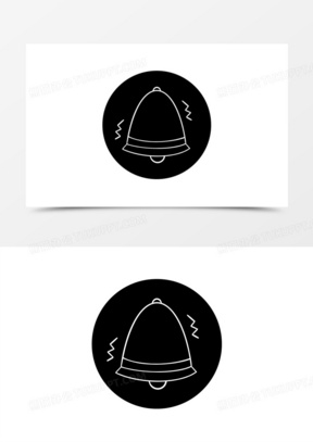 卡通手绘上课铃图标素材