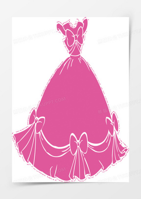 卡通矢量可爱粉色公主裙100矢量女士裙子1020情侣节卡通矢量边框