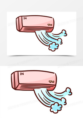 粉色卡通空调气流