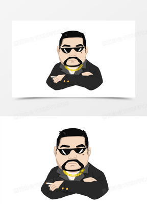 卡通社会大哥元素270手绘卡通大老板插画元素450卡通手绘q版土豪免抠