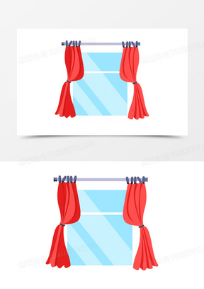 手绘卡通纱帘素材