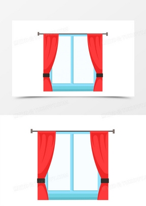 手绘卡通纱帘免抠素材