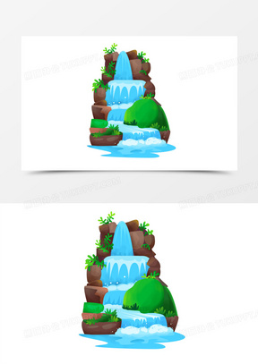 250卡通手绘小溪免抠素材1820手绘卡通小河森林风景素材100卡通手绘