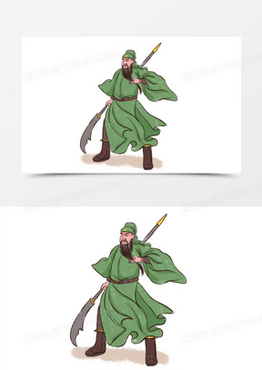 关羽免抠元素672三国演义古典名著卡通人物之董卓641三国演义古典名著