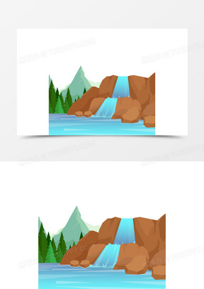 小溪卡通图片素材