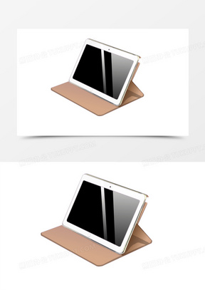 手绘立体平板电脑元素