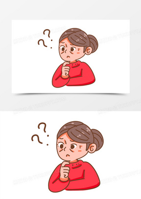 手绘卡通老人健忘症素材