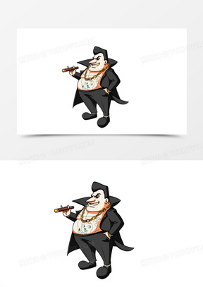 卡通手绘社会大哥元素