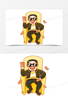 卡通手绘q版土豪免抠素材