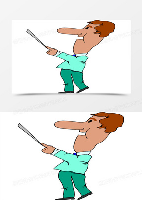 手绘卡通教师男子ppt素材