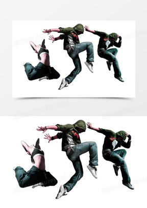 绿色简约跑酷青年装饰图案