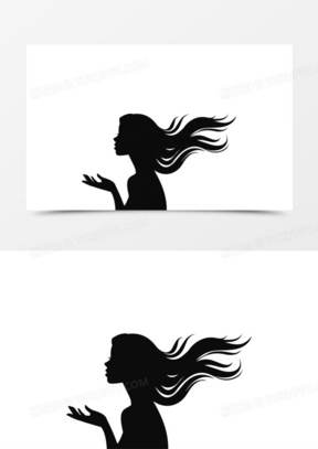 黑色唯美女性剪影素材140创意人物女性唯美剪影装饰元素90手绘黑色