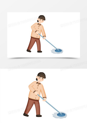 保洁阿姨图片卡通高清