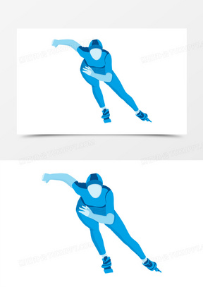 速度滑冰剪影图片