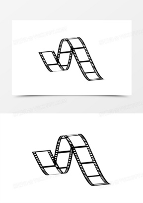 手绘黑色老电影胶片素材