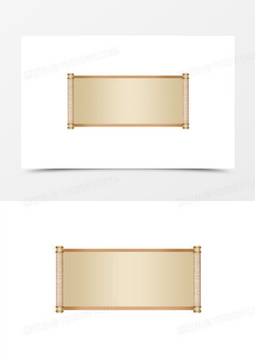 手绘素色横版卷轴边框素材