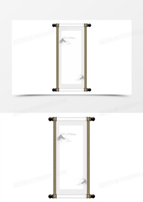 风卷轴边框图片素材