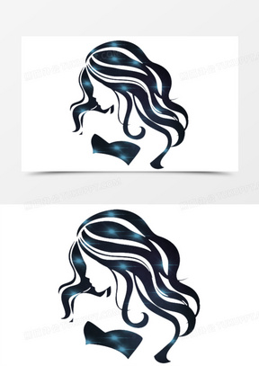 简约女性上半身剪影元素