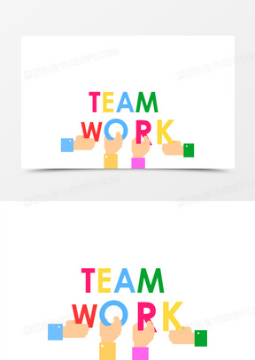 彩色teamwork创意画面素材