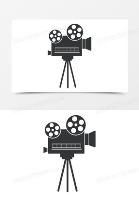 手绘复古怀旧老电影播放机素材