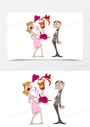 卡通矢量愚人节恶作剧男人