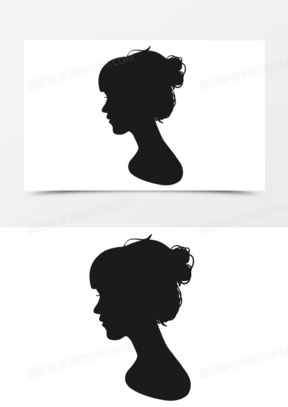 剪影飘逸秀发矢量图30女性轮廓图标20女性头部轮廓的短头发图标270
