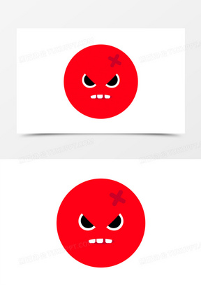 手绘红色怒火头像表情包素材