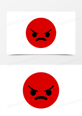 手绘红色发怒头像表情包素材