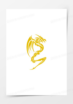 矢量彩色带翅膀 龙