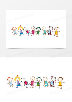 手牵手的小朋友们