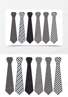 多款黑白风格领带平面设计