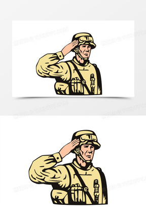 军人敬礼表情符号图片