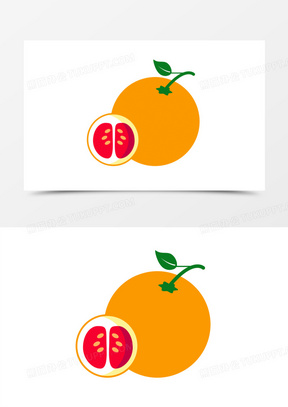 手绘扁平水果柚子水果素材